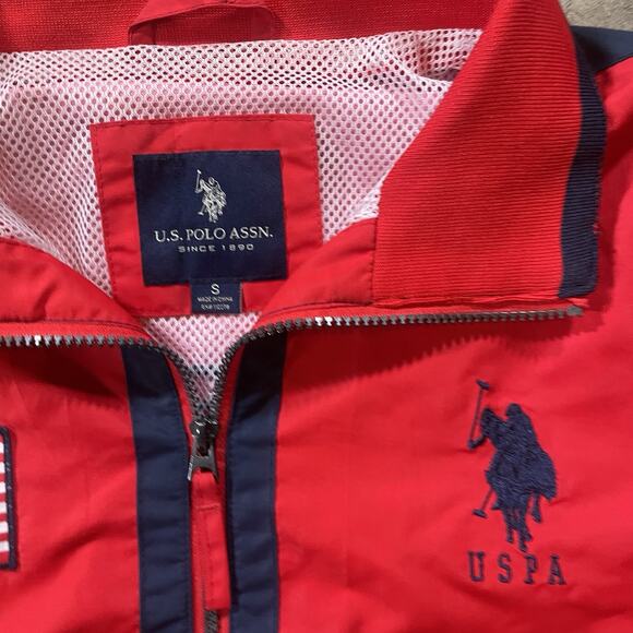 Polo Ralph Lauren Nylon Jacket Windbreaker Red/White/Blue Size Small - Picture 8 of 8